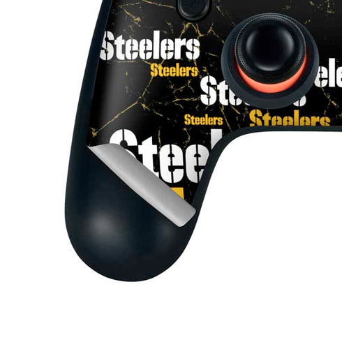 NFL Pittsburgh Steelers Black Blast Google Stadia Controller Skin